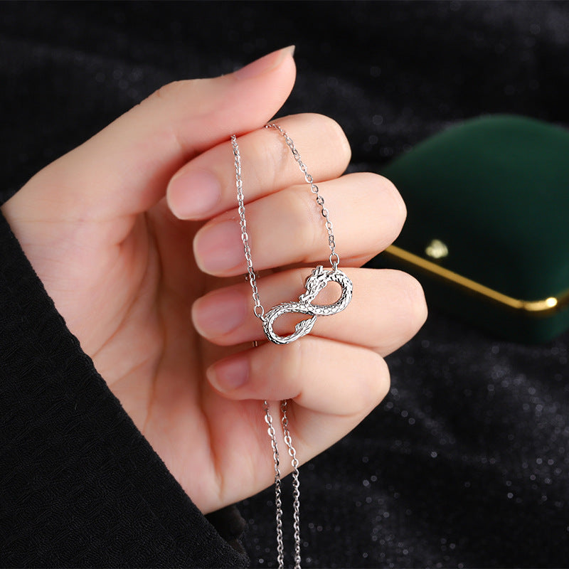 Buddha Stones999スターリングシルバー 龍年エンドレスノット成功ネックレスペンダント