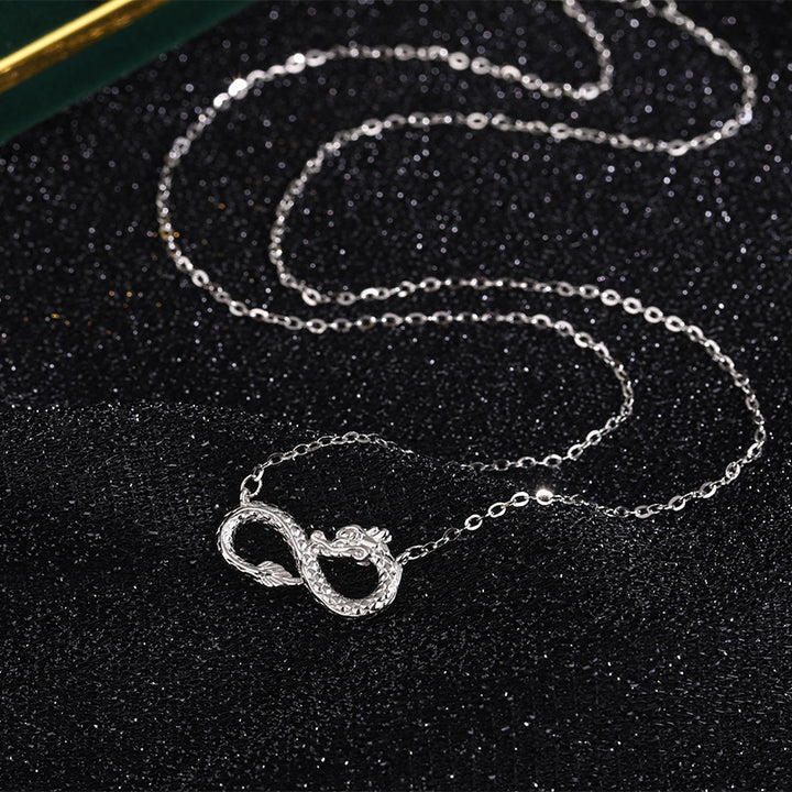Buddha Stones999スターリングシルバー 龍年エンドレスノット成功ネックレスペンダント