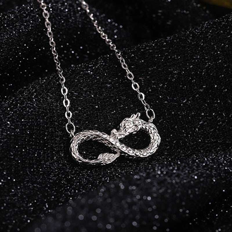Buddha Stones999スターリングシルバー 龍年エンドレスノット成功ネックレスペンダント