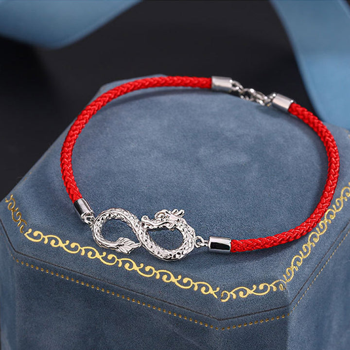 龍年Buddha Stones999スターリングシルバーエンドレスノット幸運守護ブレスレット - image 2