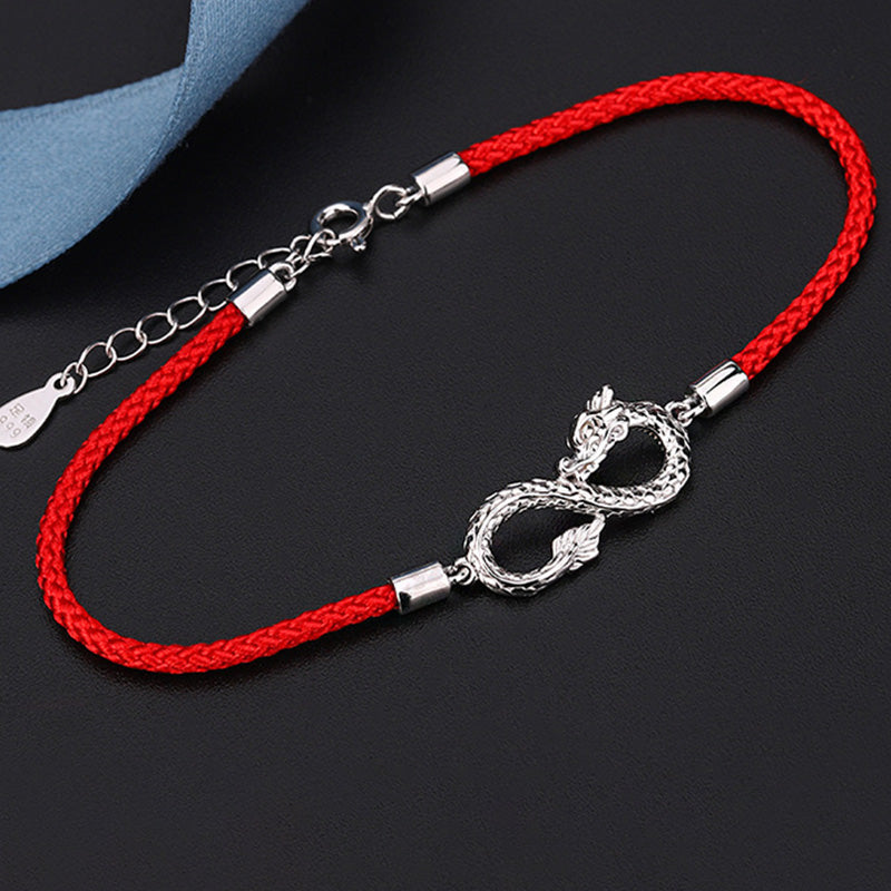 龍年Buddha Stones999スターリングシルバーエンドレスノット幸運守護ブレスレット - image 4