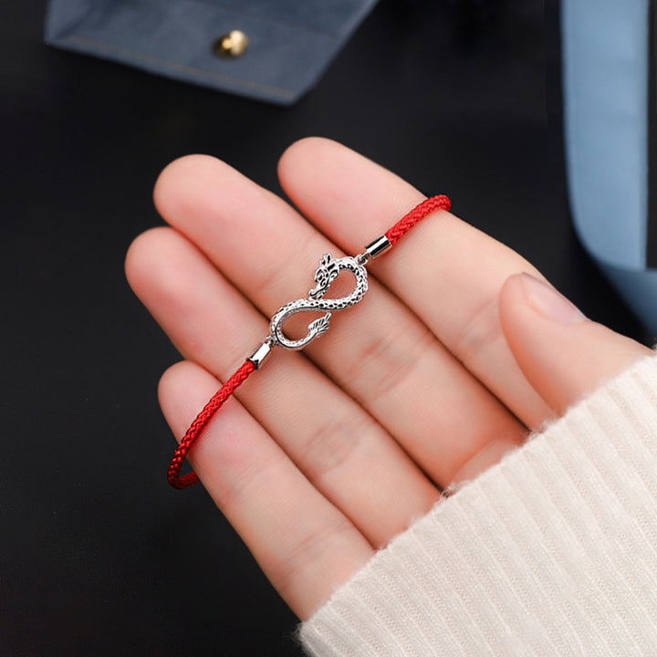 龍年Buddha Stones999スターリングシルバーエンドレスノット幸運守護ブレスレット - image 5