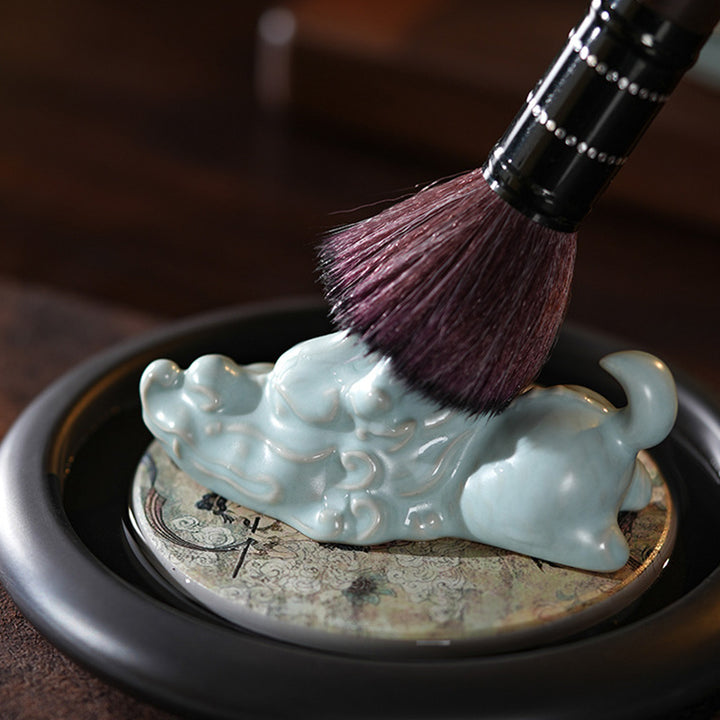 龍年幸運Buddha Stones陶器ティーペットホーム置物装飾