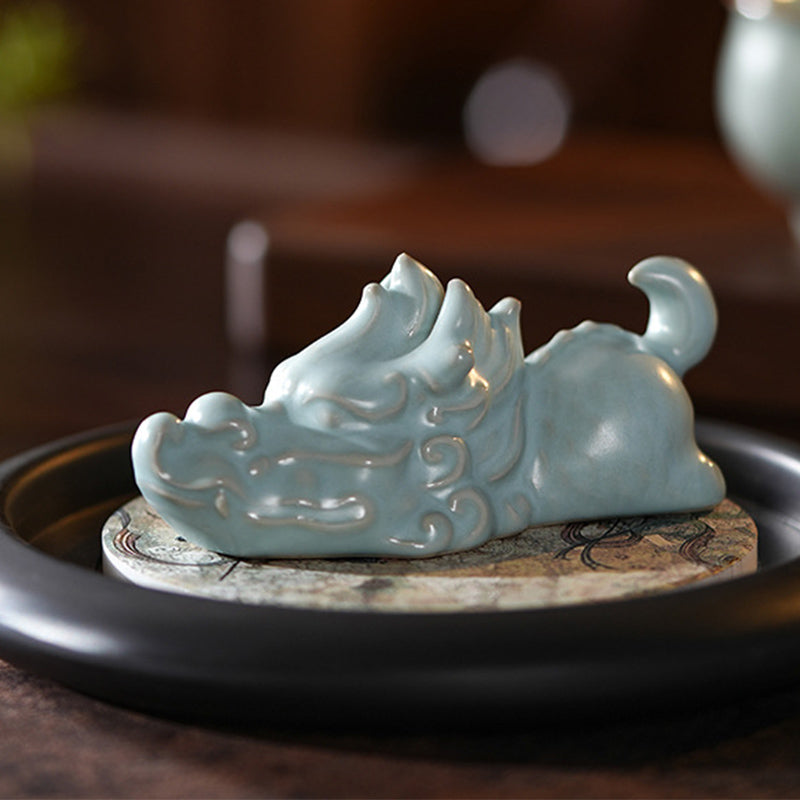 龍年幸運Buddha Stones陶器ティーペットホーム置物装飾
