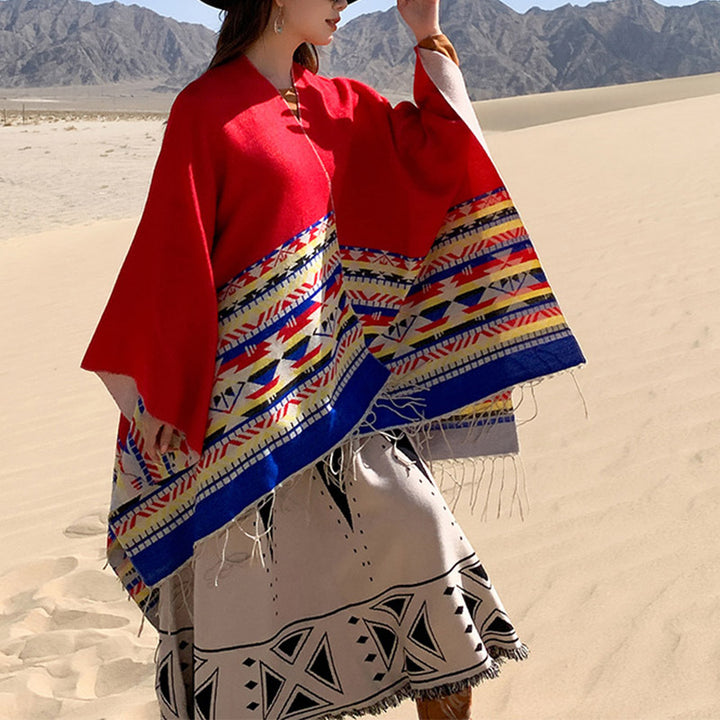 Buddha Stonesチベットショール カラフルな幾何学模様 冬用 心地よい旅行用スカーフ ラップ - image 21