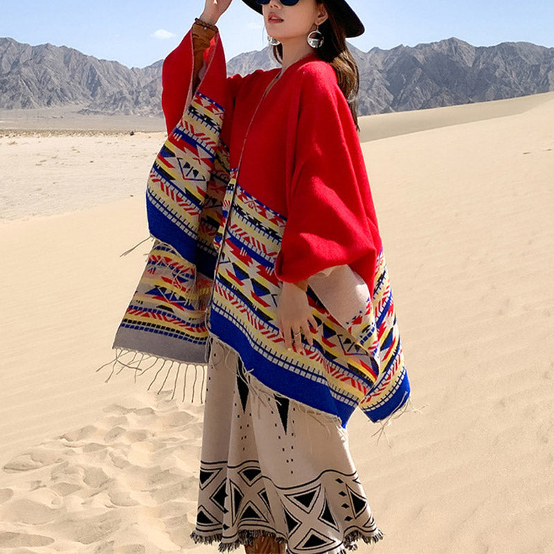 Buddha Stonesチベットショール カラフルな幾何学模様 冬用 心地よい旅行用スカーフ ラップ - image 18