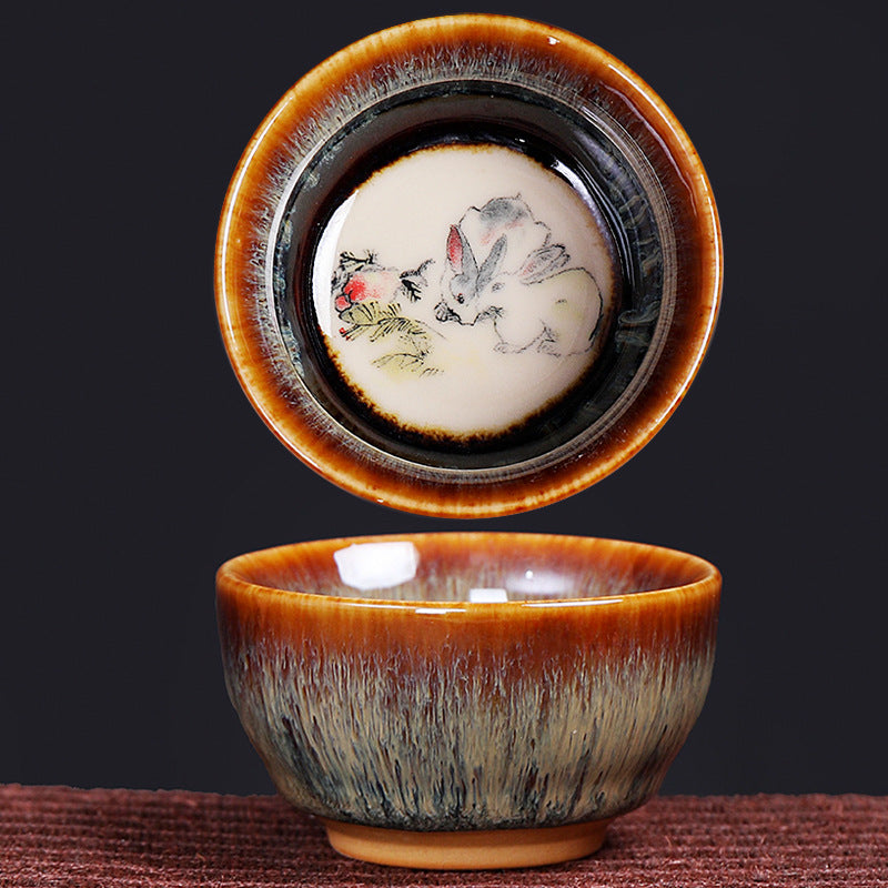 Buddha Stones12 干支柄 陶器ティーカップ カンフージャン 中国占星術 ティーカップ 73ml