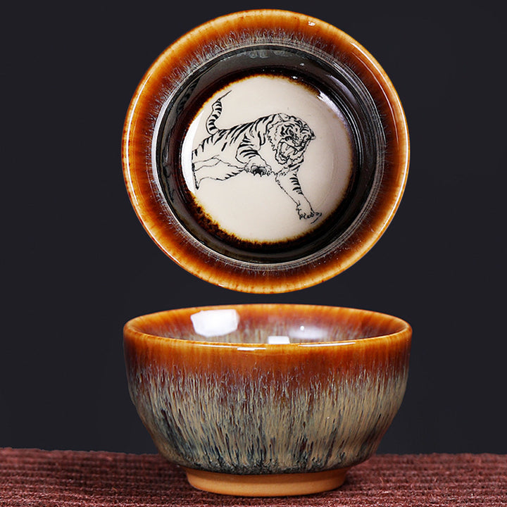 Buddha Stones12 干支柄 陶器ティーカップ カンフージャン 中国占星術 ティーカップ 73ml