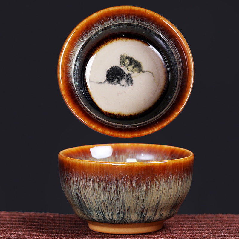Buddha Stones12 干支柄 陶器ティーカップ カンフージャン 中国占星術 ティーカップ 73ml