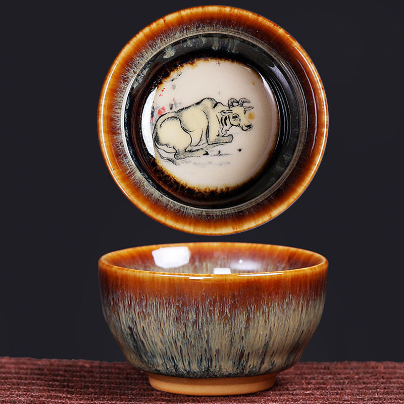 Buddha Stones12 干支柄 陶器ティーカップ カンフージャン 中国占星術 ティーカップ 73ml