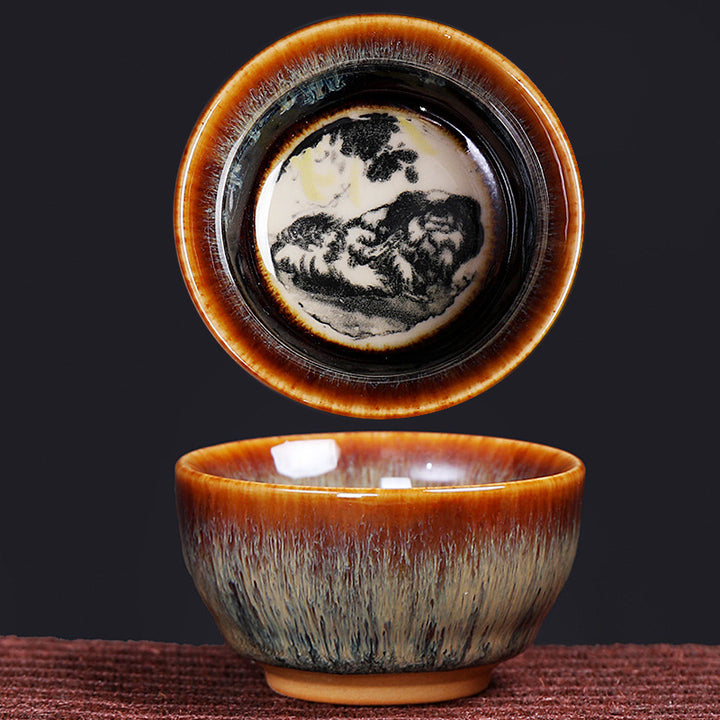 Buddha Stones12 干支柄 陶器ティーカップ カンフージャン 中国占星術 ティーカップ 73ml
