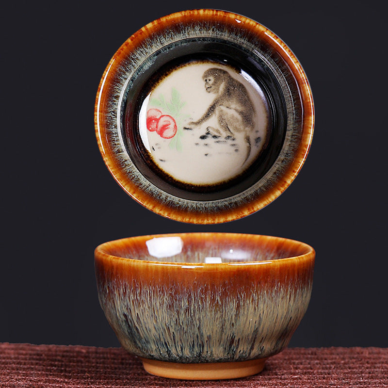Buddha Stones12 干支柄 陶器ティーカップ カンフージャン 中国占星術 ティーカップ 73ml