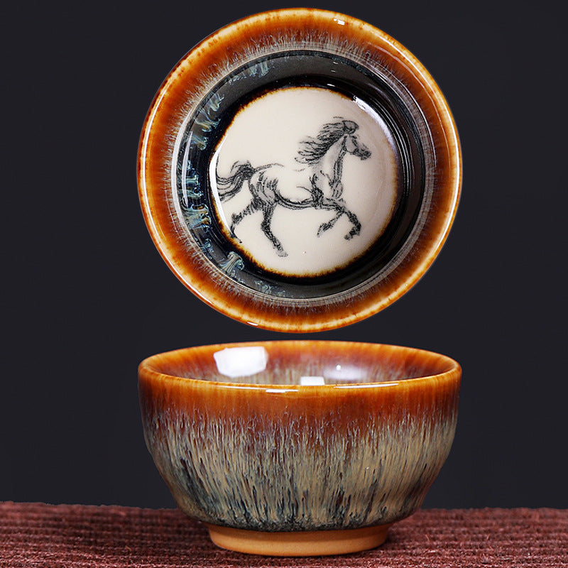 Buddha Stones12 干支柄 陶器ティーカップ カンフージャン 中国占星術 ティーカップ 73ml
