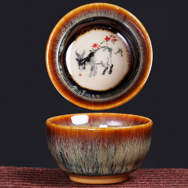 Buddha Stones12 干支柄 陶器ティーカップ カンフージャン 中国占星術 ティーカップ 73ml