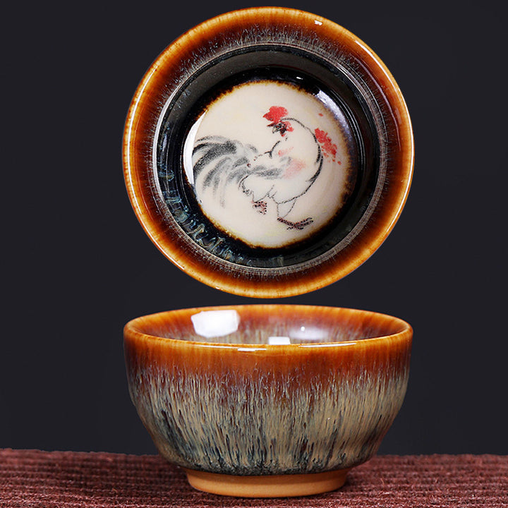 Buddha Stones12 干支柄 陶器ティーカップ カンフージャン 中国占星術 ティーカップ 73ml