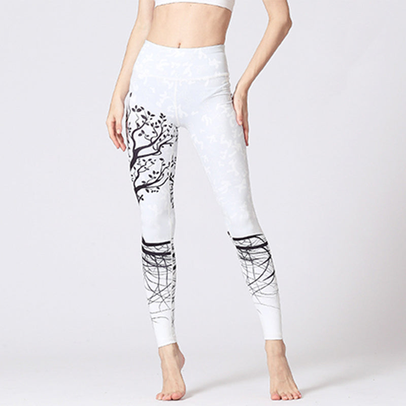 Buddha Stonesライン、雑草、桜の花、黒い木のプリントパンツ、スポーツフィットネス、ヨガレギンス、レディースヨガパンツ - image 32