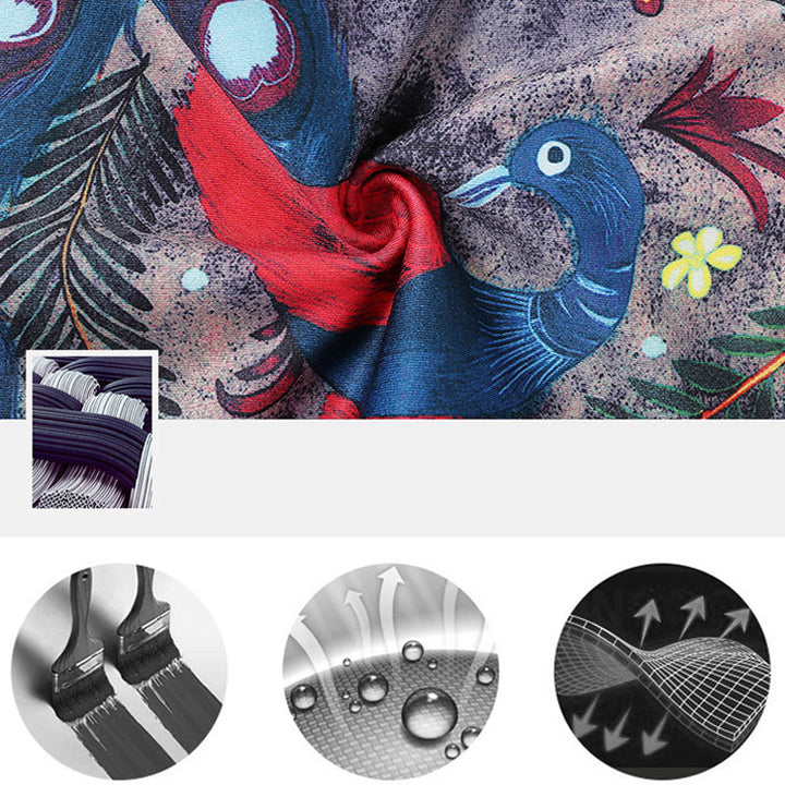 Buddha Stones赤青孔雀羽根プリントパンツ スポーツ フィットネス ヨガ レギンス レディース ヨガパンツ - image 11