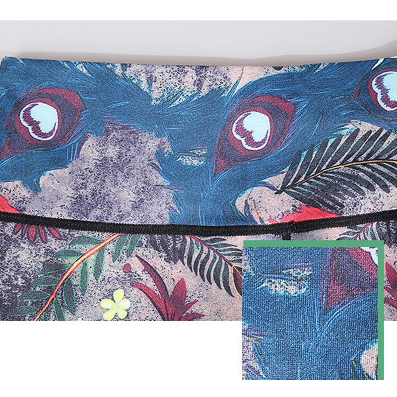 Buddha Stones赤青孔雀羽根プリントパンツ スポーツ フィットネス ヨガ レギンス レディース ヨガパンツ - image 13