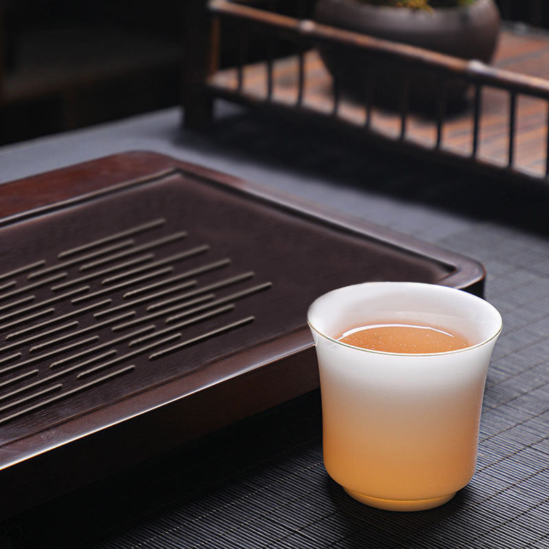 Buddha Stones、山、川、木、陶器のティーカップ、カンフーティーカップ 120ml