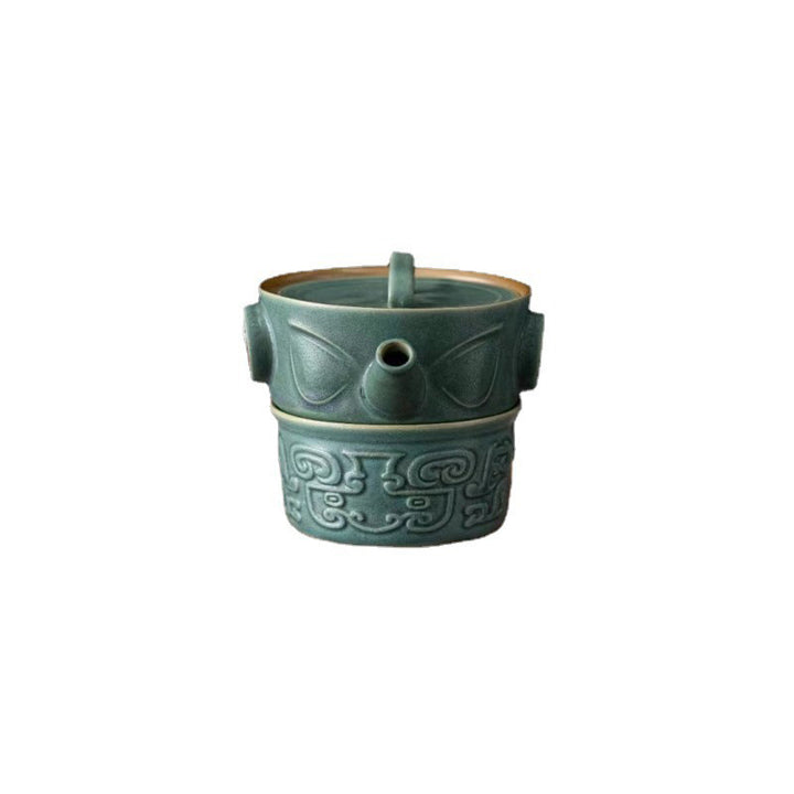 Buddha Stones三星堆陶器ティーカップ カンフーティーカップ バッグ付き