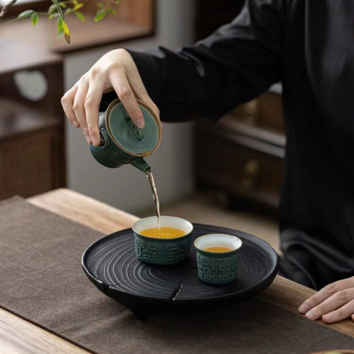 Buddha Stones三星堆陶器ティーカップ カンフーティーカップ バッグ付き