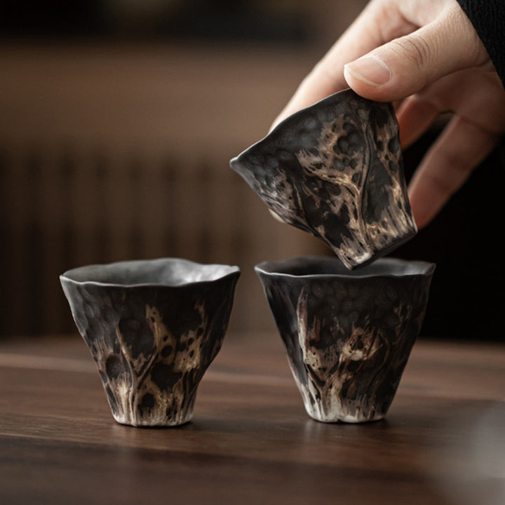 Buddha Stones蓮の花型 禅 陶器 ティーカップ カンフー ティーカップ 50ml