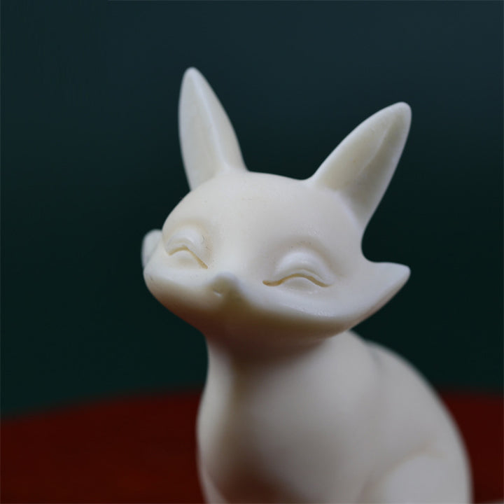 Buddha Stonesミニ九尾狐象牙果物守護ホームデコレーション - image 6