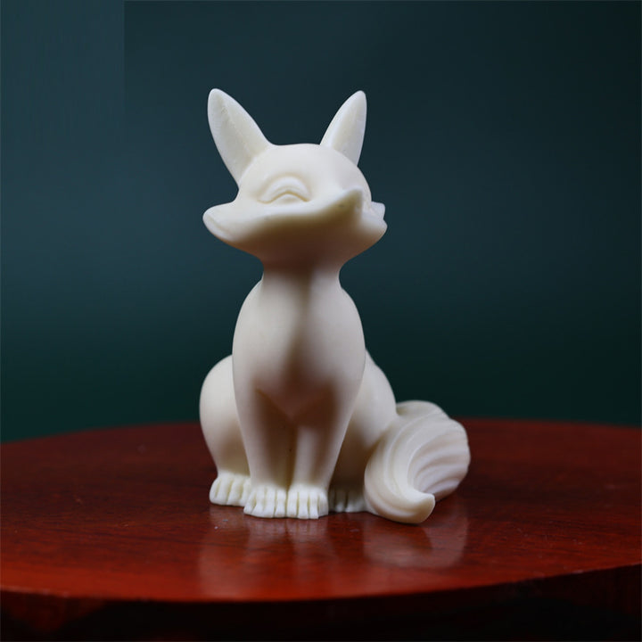 Buddha Stonesミニ九尾狐象牙果物守護ホームデコレーション - image 3