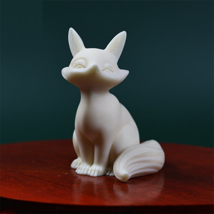 Buddha Stonesミニ九尾狐象牙果物守護ホームデコレーション - image 1