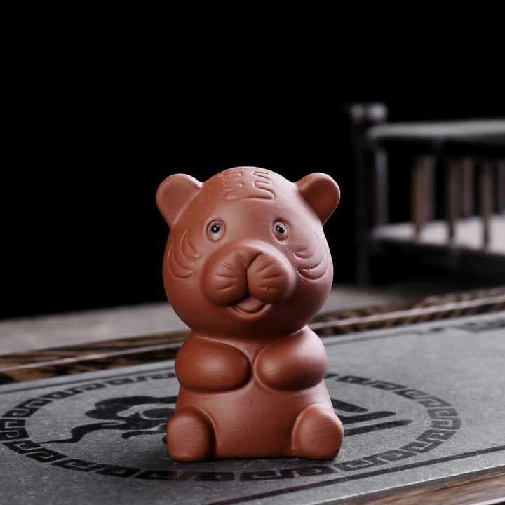 Buddha Stones十二支 紫粘土 富 陶器 ティーペット 置物 装飾 - トラ 4.3cm×4.8cm×6.7cm - image 8