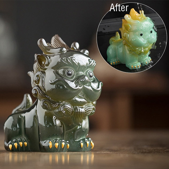 Buddha Stones色が変わる小さな貔貅 樹脂製 ティーペット 富の家の置物 装飾