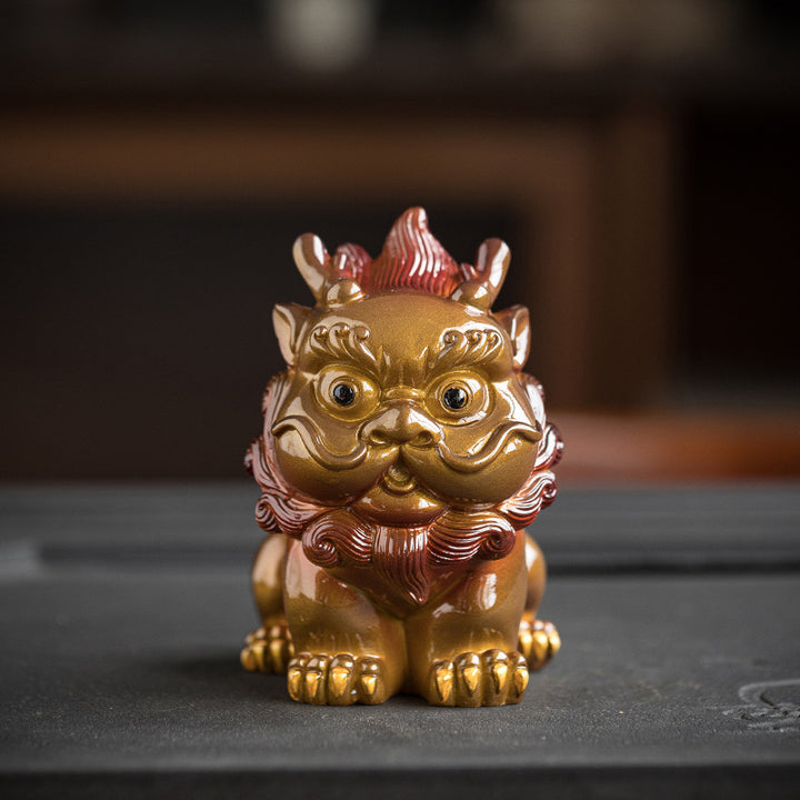 Buddha Stones色が変わる小さな貔貅 樹脂製 ティーペット 富の家の置物 装飾