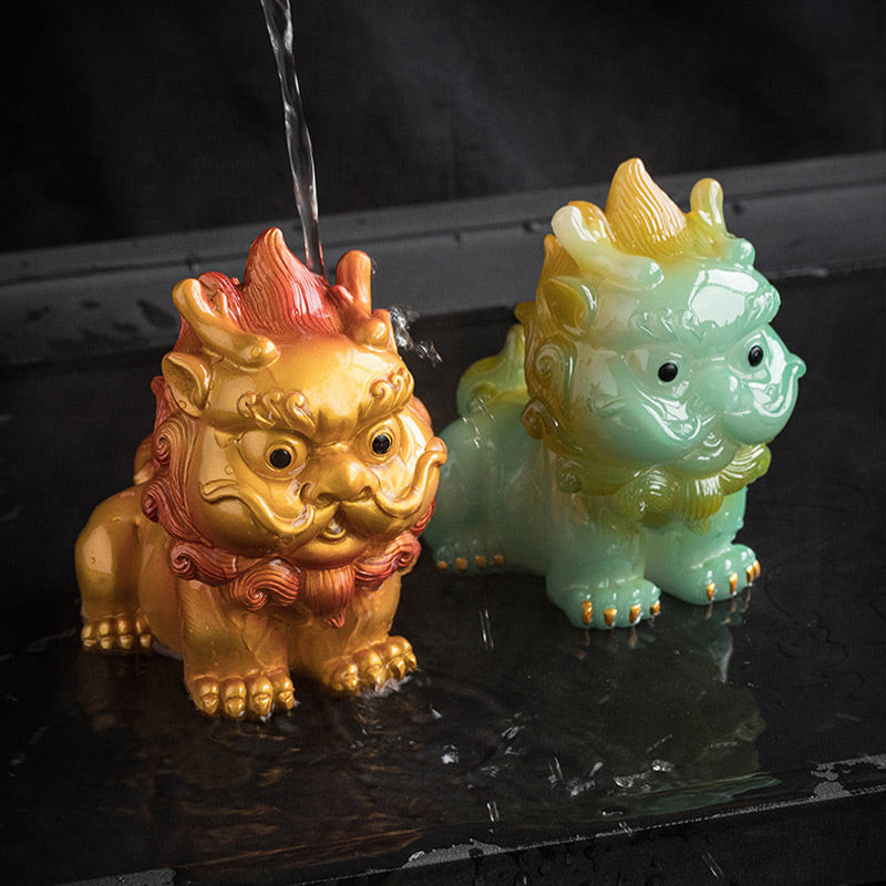 Buddha Stones色が変わる小さな貔貅 樹脂製 ティーペット 富の家の置物 装飾