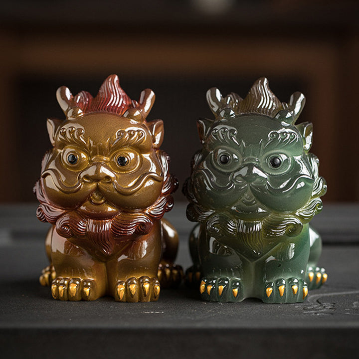 Buddha Stones色が変わる小さな貔貅 樹脂製 ティーペット 富の家の置物 装飾