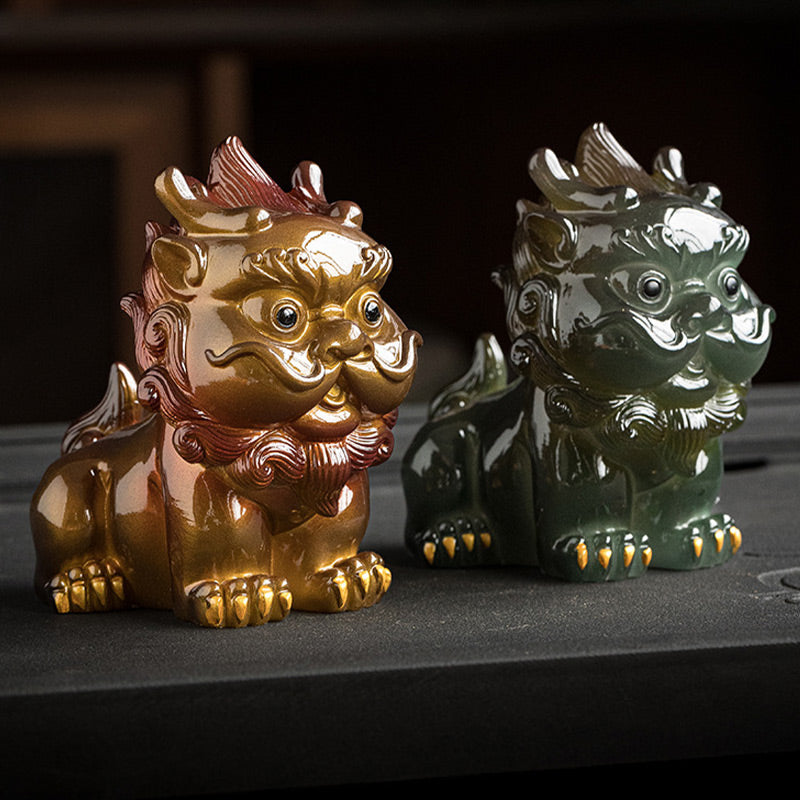 Buddha Stones色が変わる小さな貔貅 樹脂製 ティーペット 富の家の置物 装飾