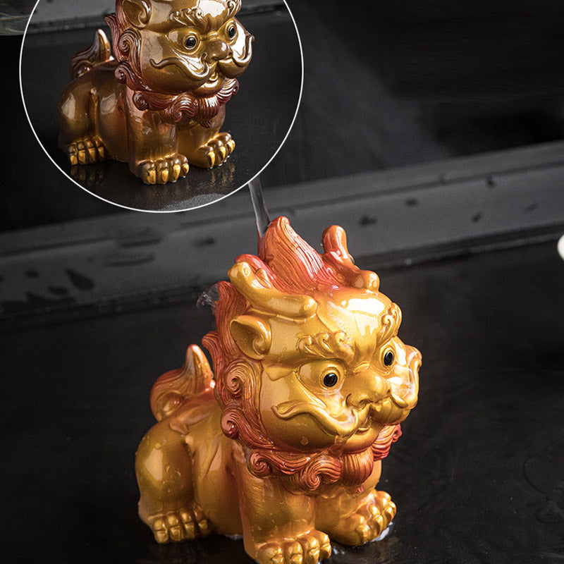 Buddha Stones色が変わる小さな貔貅 樹脂製 ティーペット 富の家の置物 装飾