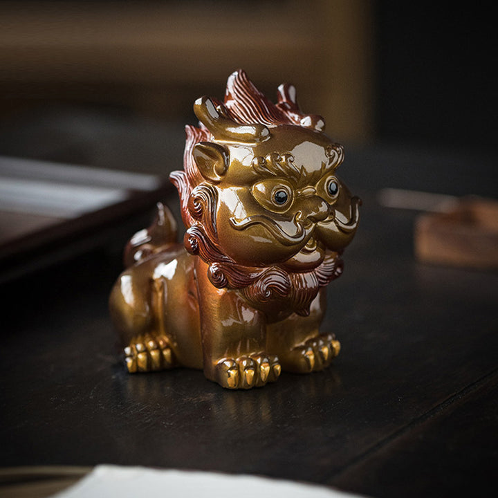 Buddha Stones色が変わる小さな貔貅 樹脂製 ティーペット 富の家の置物 装飾