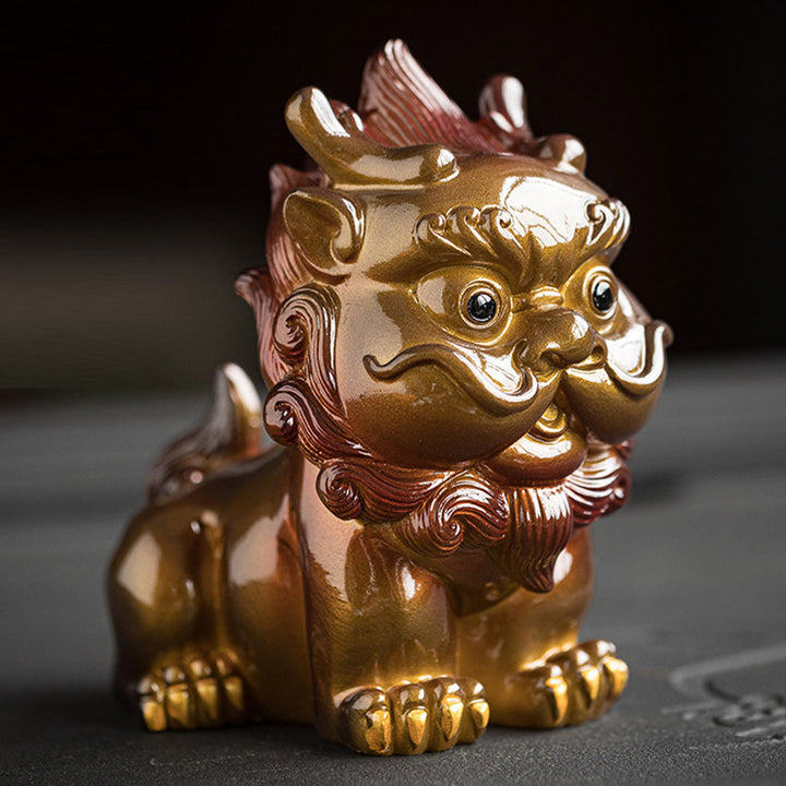 Buddha Stones色が変わる小さな貔貅 樹脂製 ティーペット 富の家の置物 装飾