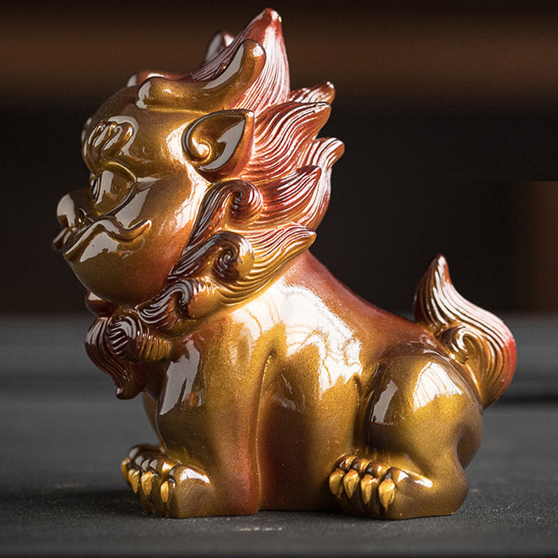 Buddha Stones色が変わる小さな貔貅 樹脂製 ティーペット 富の家の置物 装飾