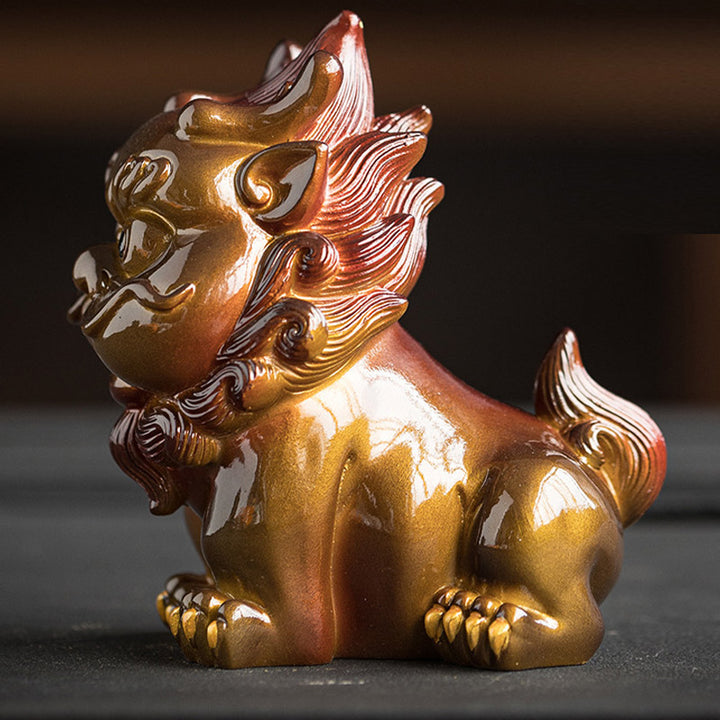 Buddha Stones色が変わる小さな貔貅 樹脂製 ティーペット 富の家の置物 装飾