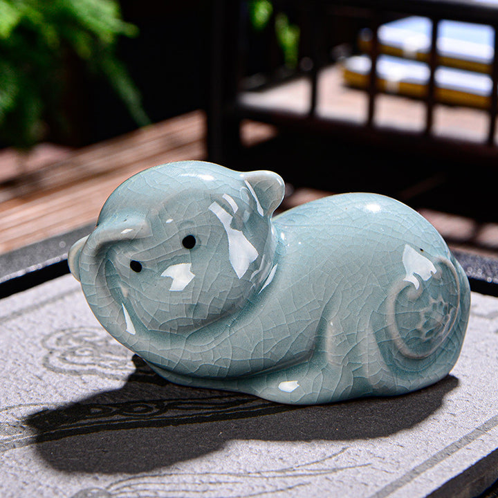 Buddha Stones十二支 富 陶器 ティーペット 置物 家 装飾
