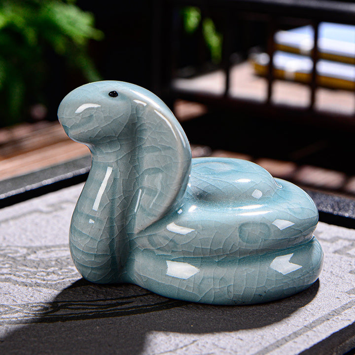 Buddha Stones十二支 富 陶器 ティーペット 置物 家 装飾 - ヘビ 8cm×5cm×5.5cm - image 12