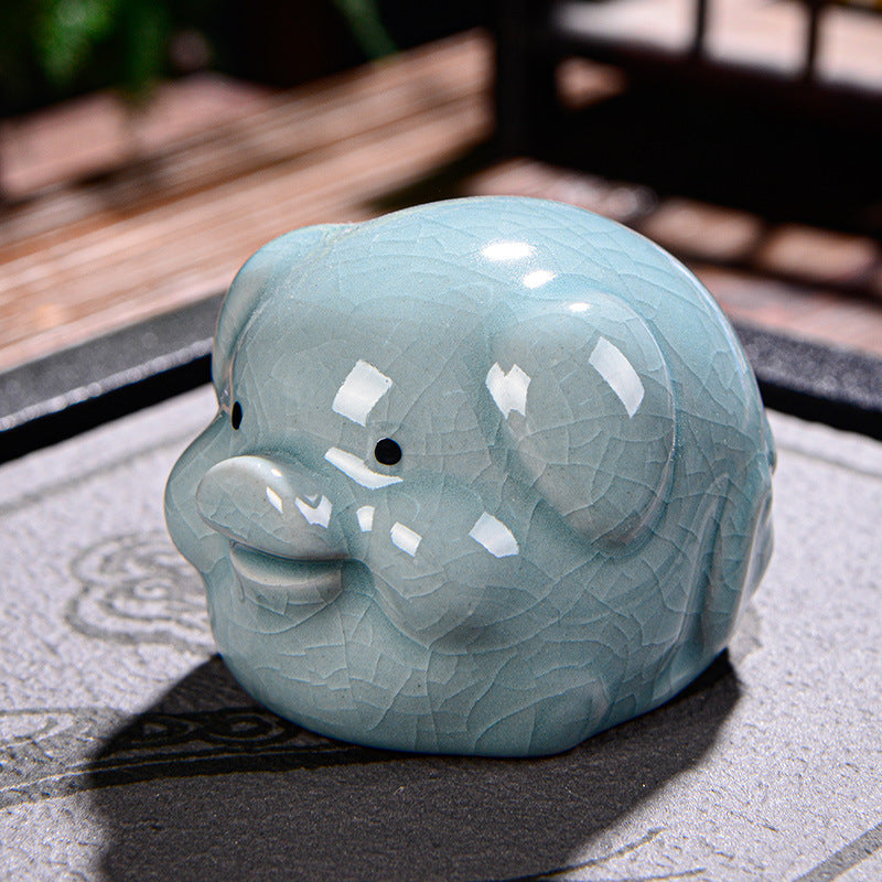 Buddha Stones十二支 富 陶器 ティーペット 置物 家 装飾