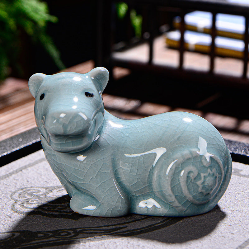 Buddha Stones十二支 富 陶器 ティーペット 置物 家 装飾 - トラ 7.5cm×5cm×5.5cm - image 8