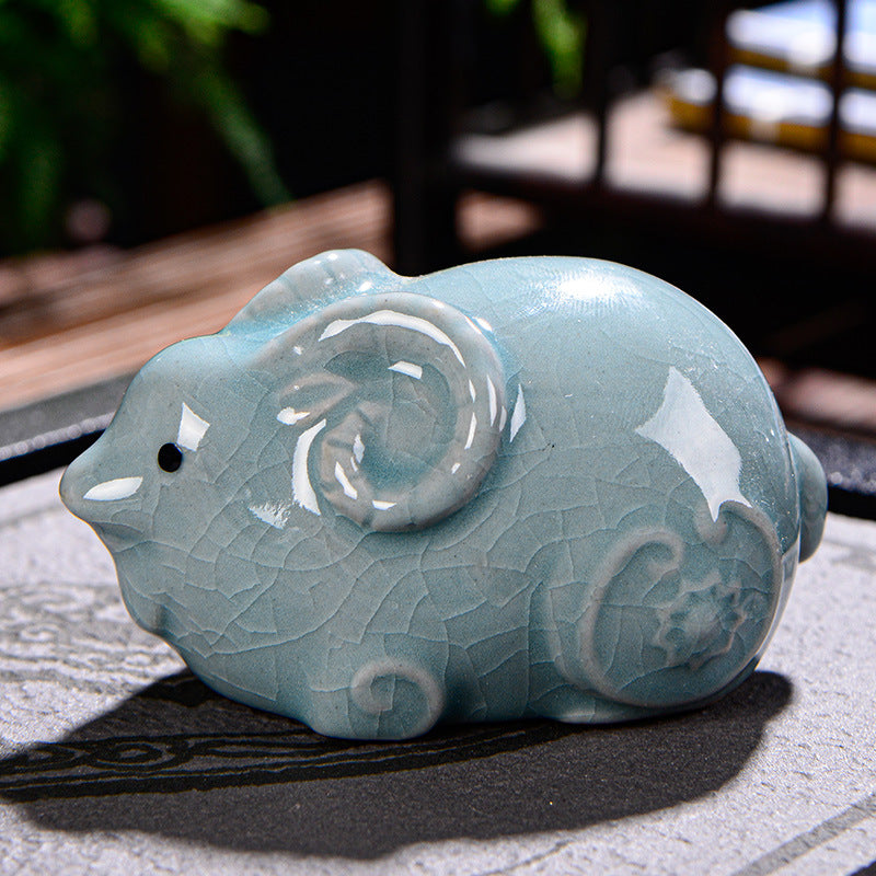 Buddha Stones十二支 富 陶器 ティーペット 置物 家 装飾 - ヤギ 8cm×5cm×4.5cm - image 16
