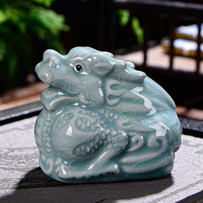 Buddha Stones十二支 富 陶器 ティーペット 置物 家 装飾 - ドラゴン 7cm*5cm*6cm - image 2