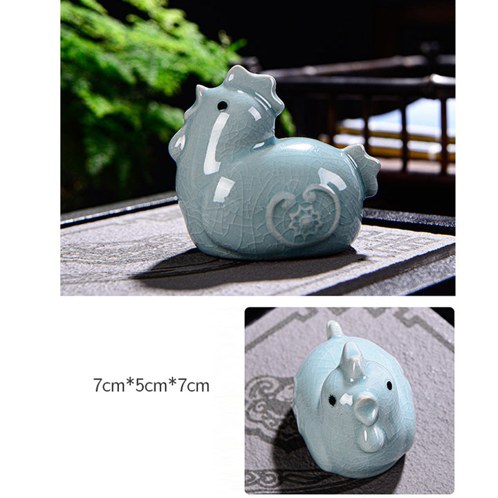 Buddha Stones十二支 富 陶器 ティーペット 置物 家 装飾