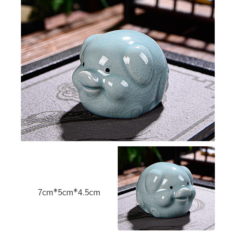 Buddha Stones十二支 富 陶器 ティーペット 置物 家 装飾