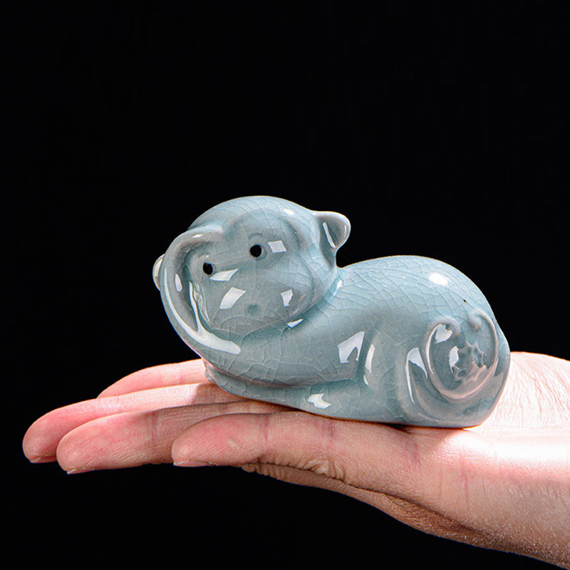 Buddha Stones十二支 富 陶器 ティーペット 置物 家 装飾