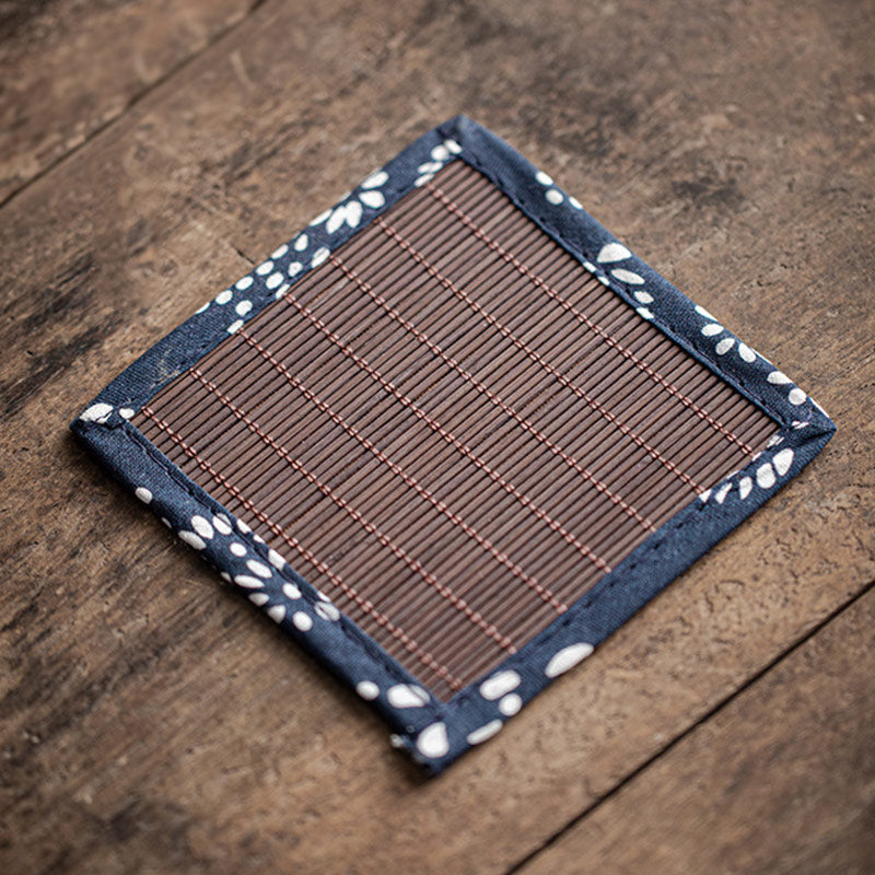 Buddha Stonesミニ招き猫子猫ティーペット陶器ホームデスク置物装飾竹マット付き - image 8